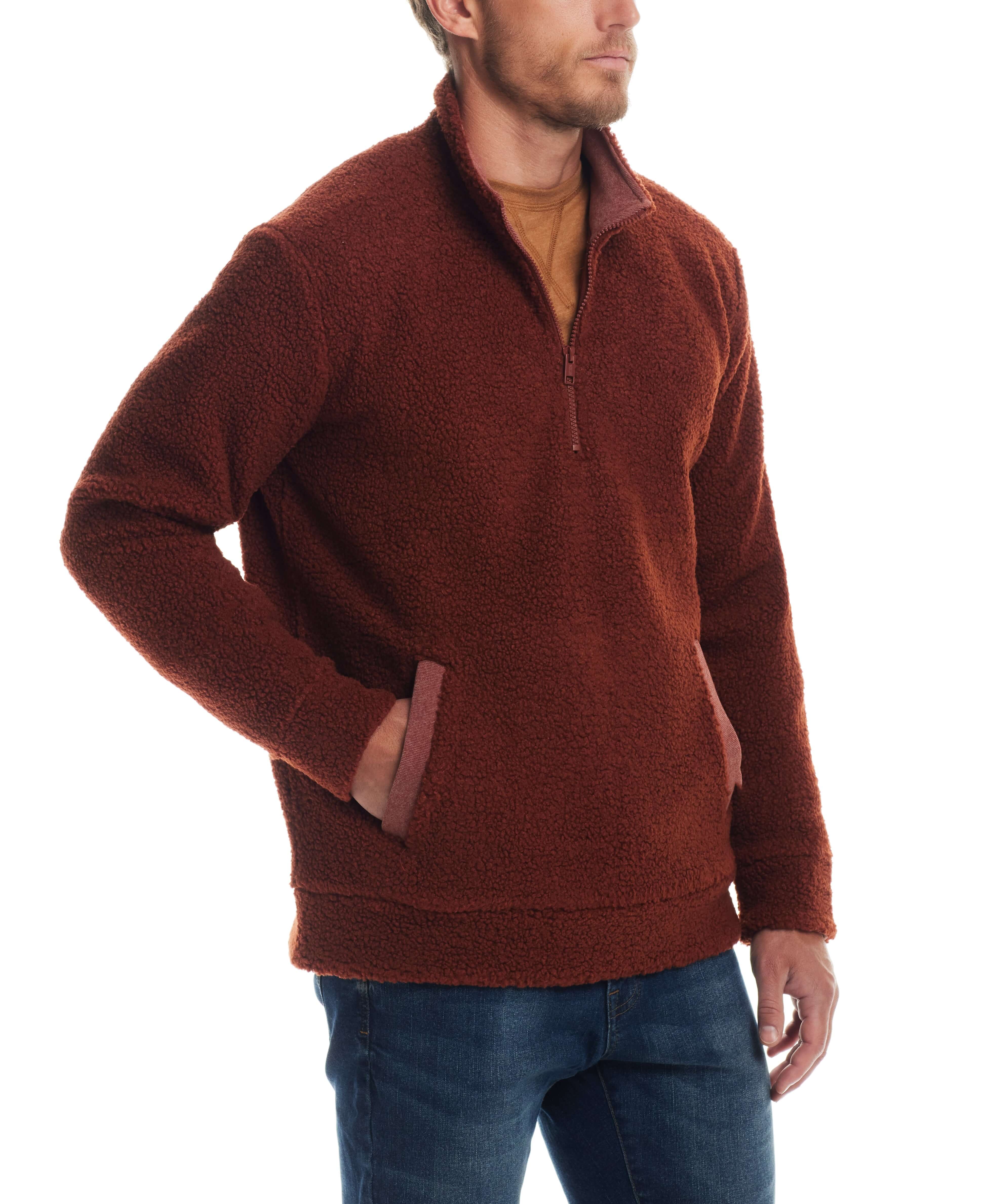 Teddy Sherpa Pullover In Roasted Russet
