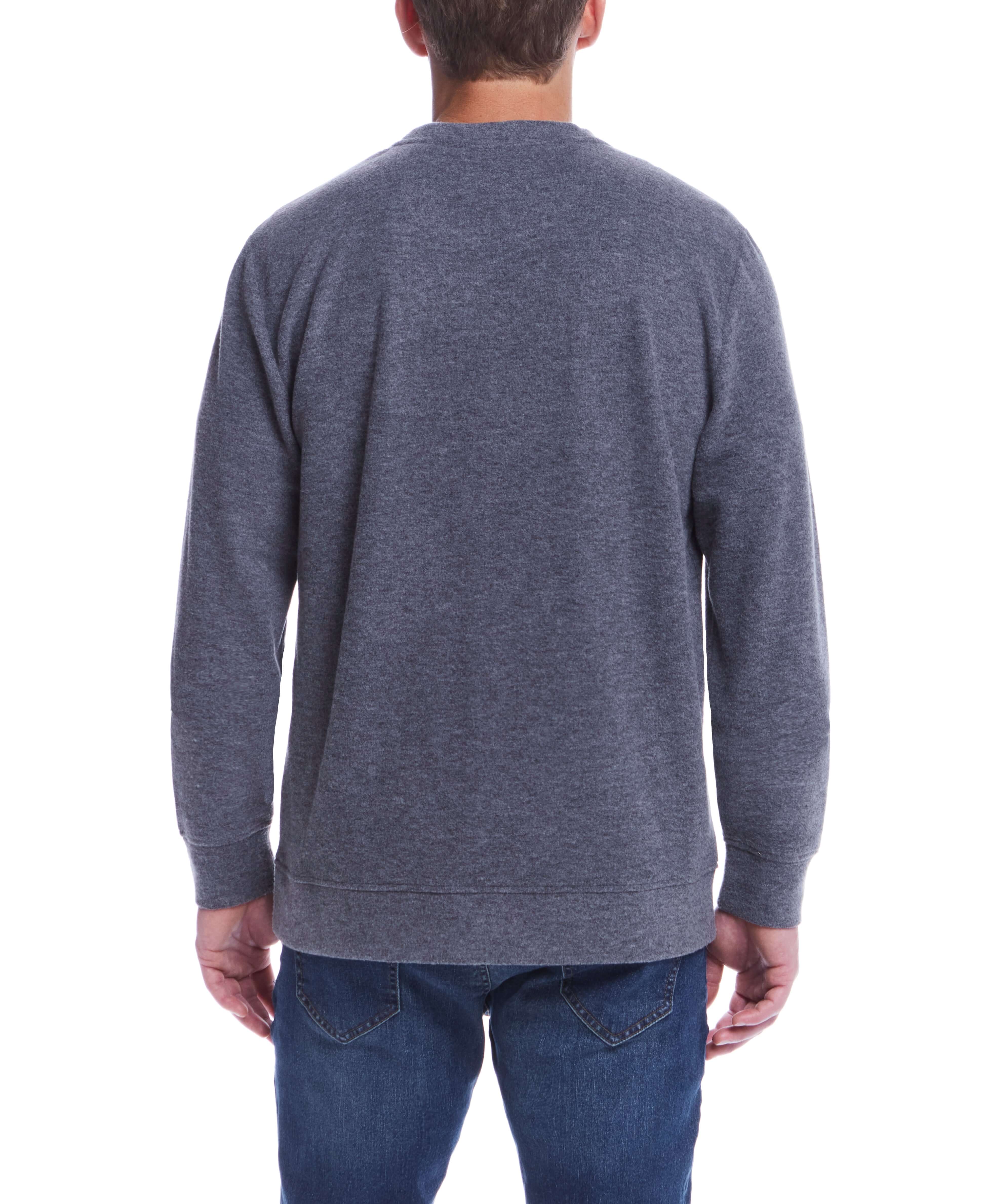 Long Sleeve Brushed Crew In Grey