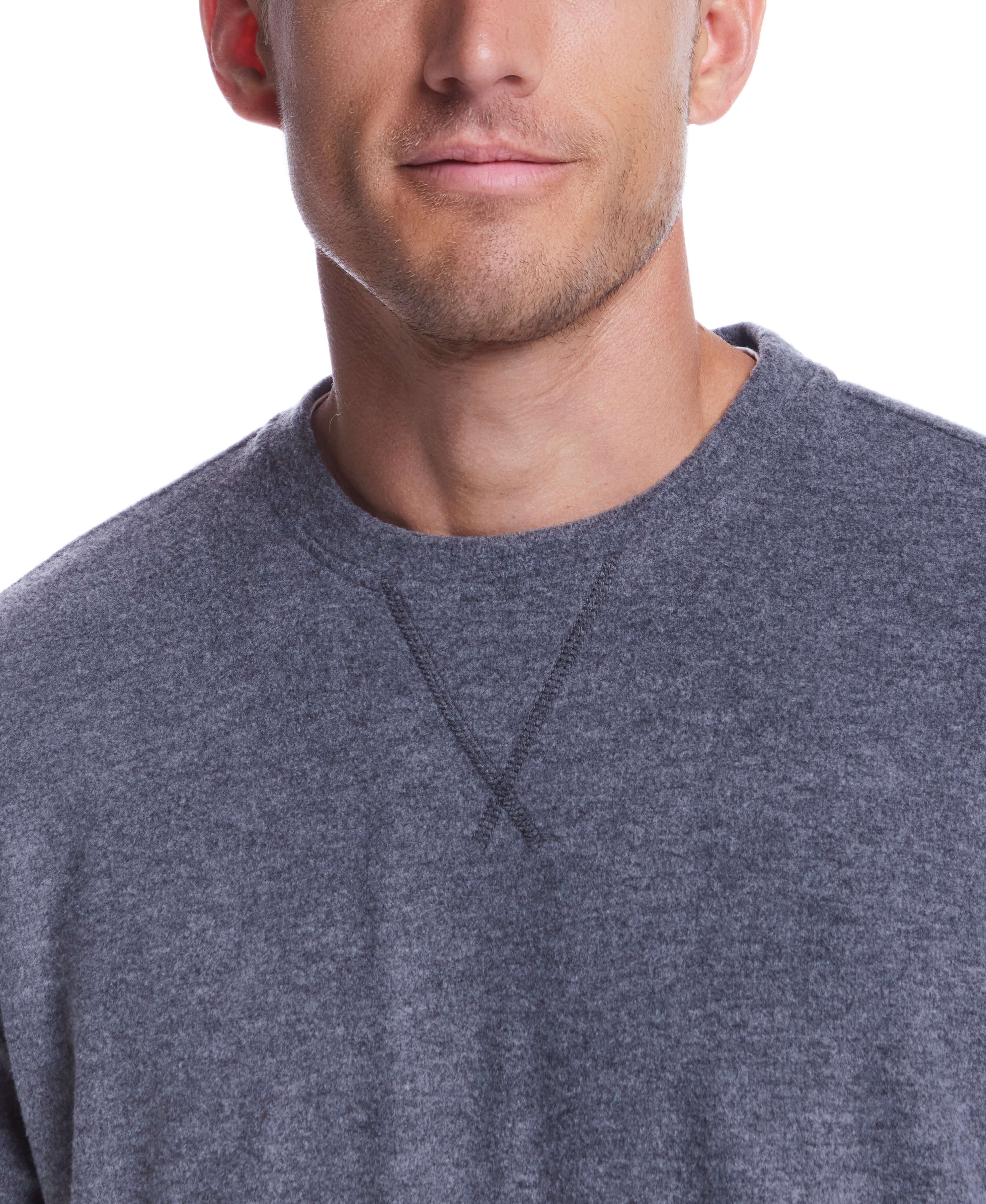 Long Sleeve Brushed Crew In Grey