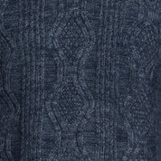 Fisherman Shawl Collar Sweater in Dark Denim Heather