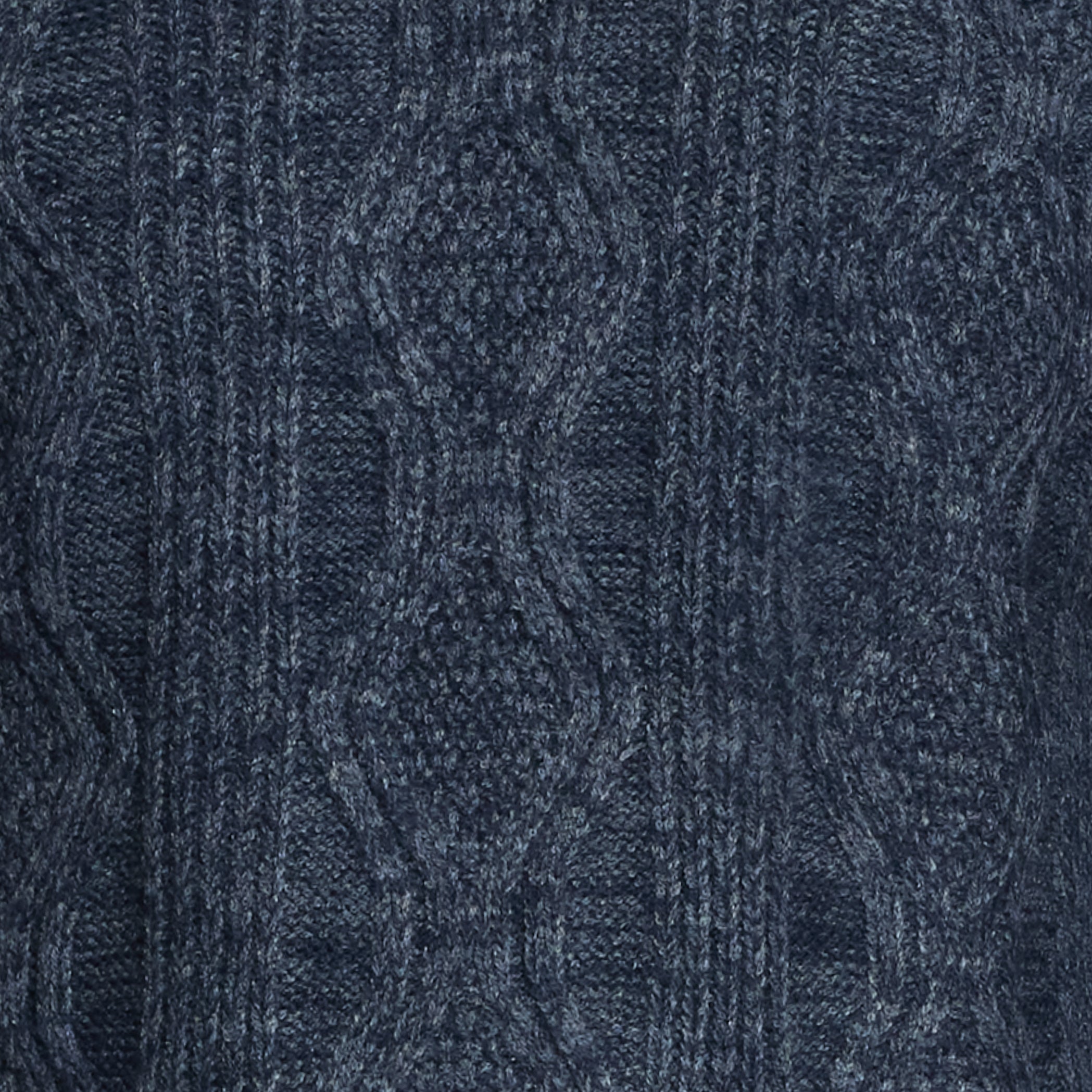 Fisherman Shawl Collar Sweater in Dark Denim Heather