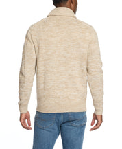 Fisherman Shawl Collar Sweater in Light Khaki
