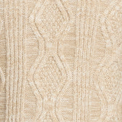 Fisherman Shawl Collar Sweater in Light Khaki