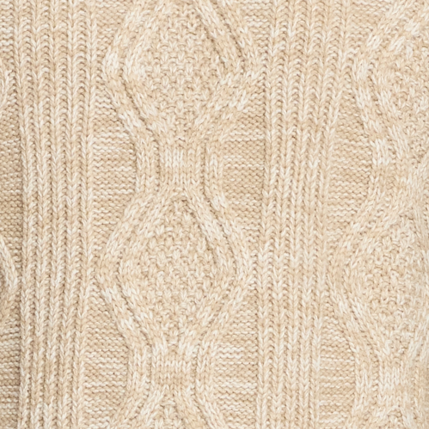 Fisherman Shawl Collar Sweater in Light Khaki