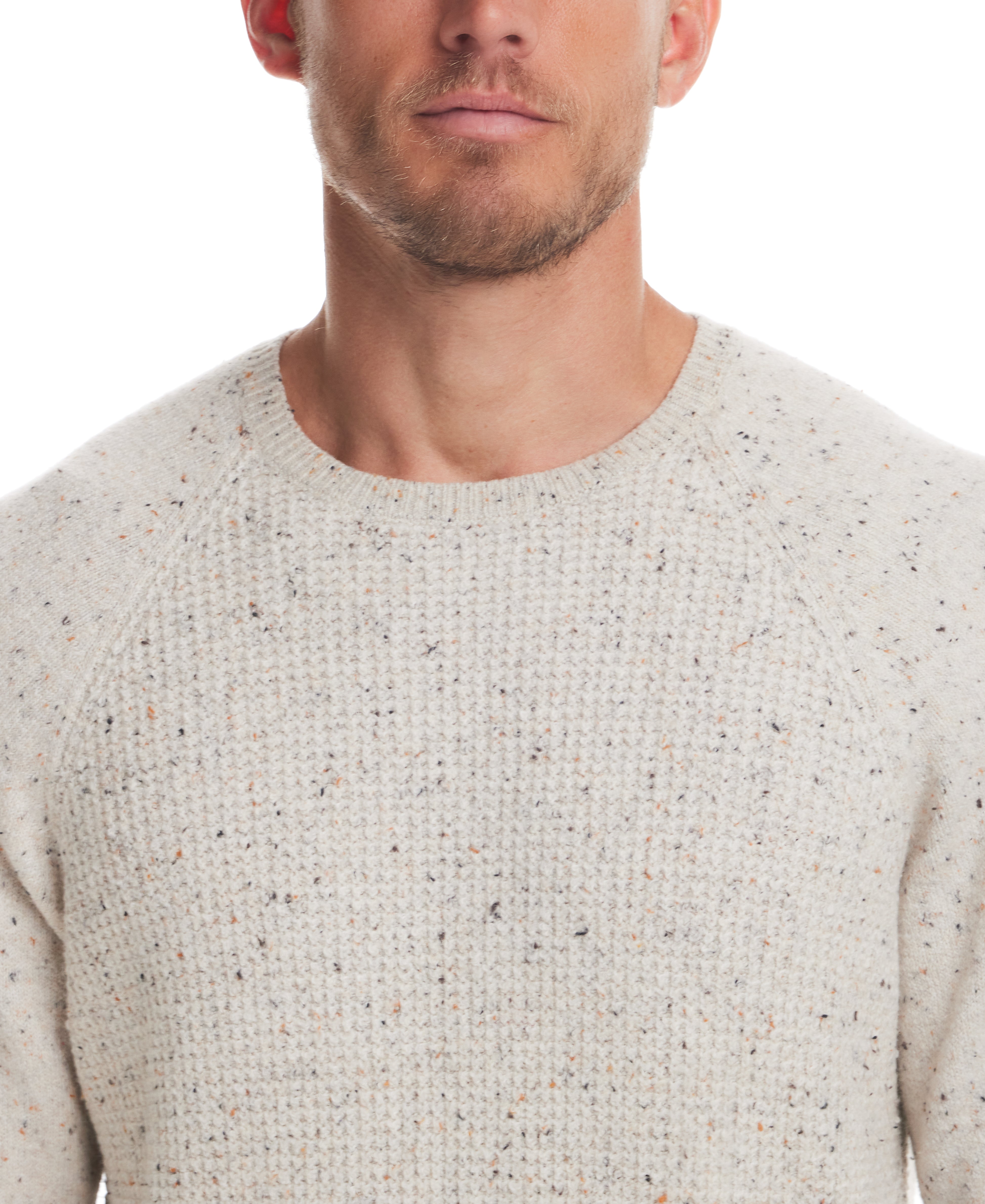Waffle Crewneck Sweater in Oatmeal