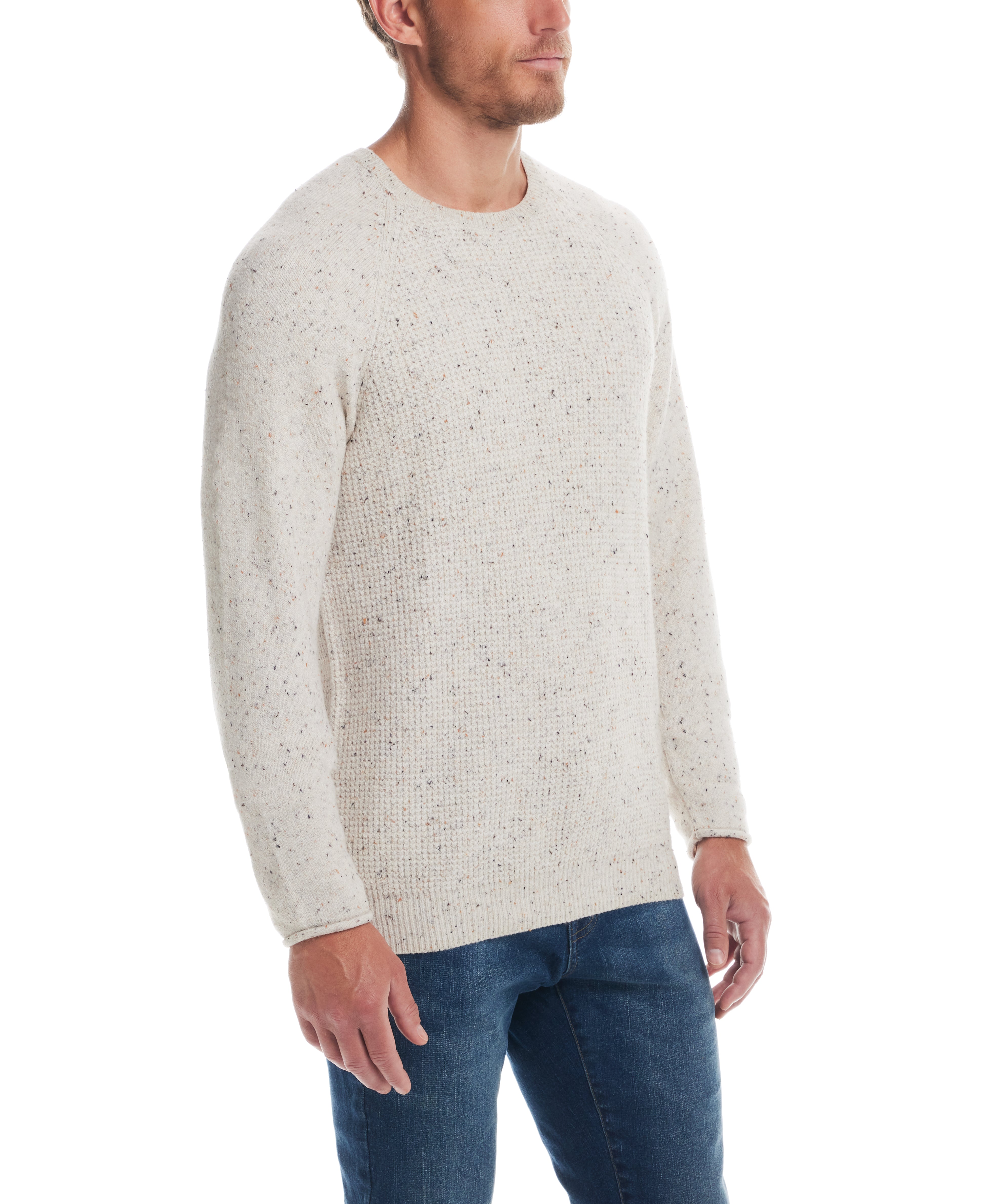Waffle Crewneck Sweater in Oatmeal