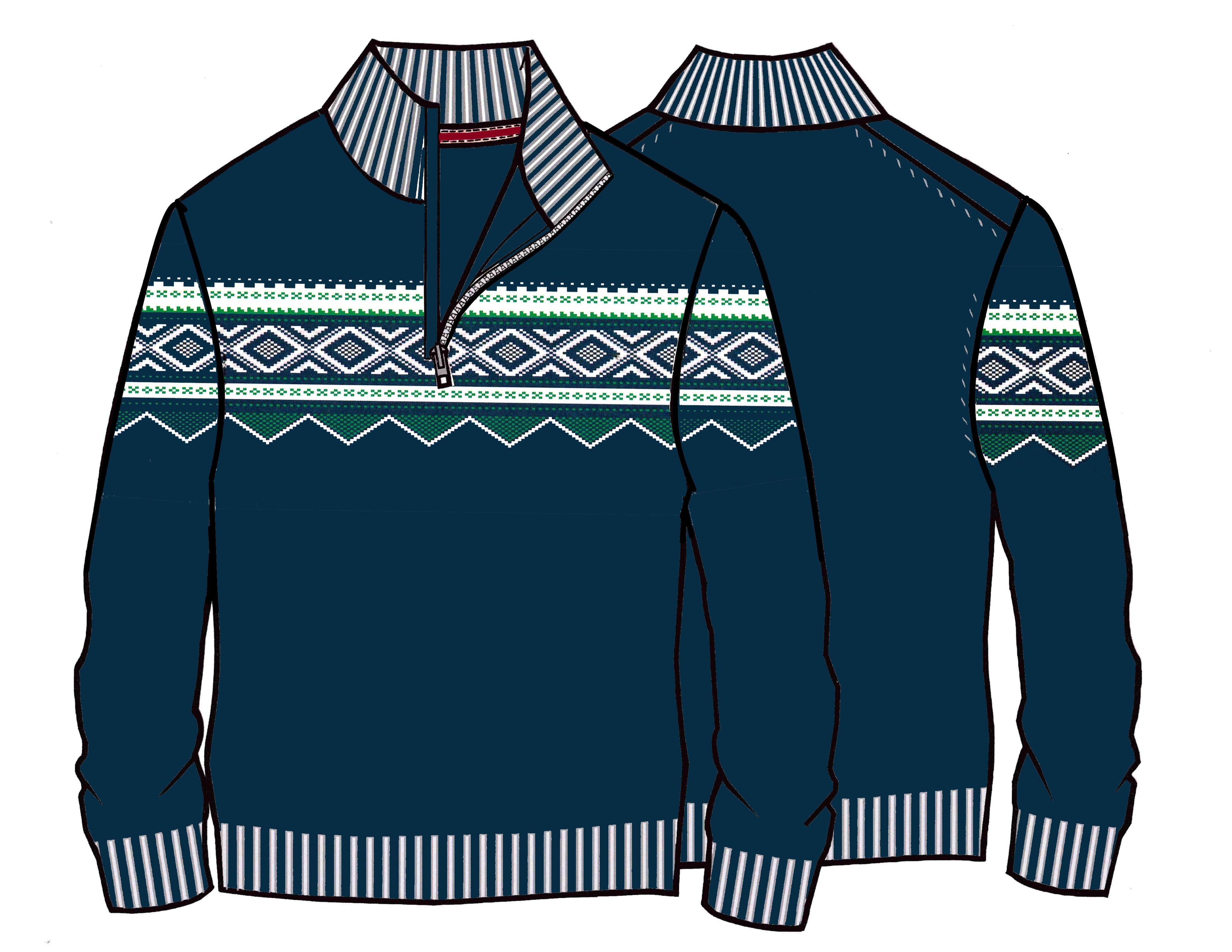 MAINE QUARTER ZIP in BLACK (F2640799WV)