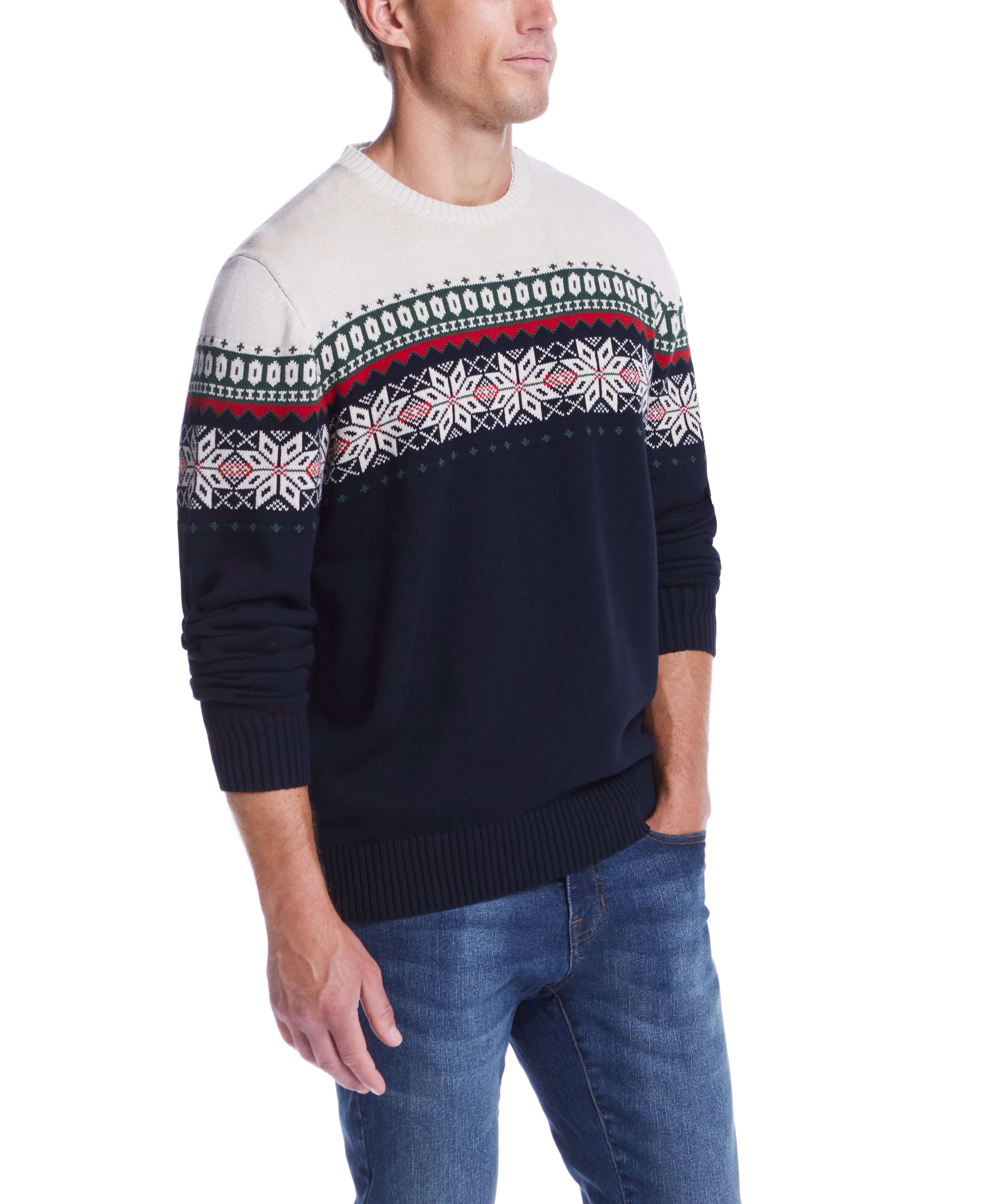 Holiday Snowflake Crew In Dark Navy | Sweaters | Weatherproof Vintage