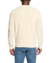 Zig Zag Cable Knit Crew In Ecru | Sweaters | Weatherproof Vintage