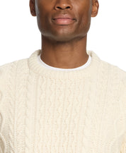 Zig Zag Cable Knit Crew In Ecru | Sweaters | Weatherproof Vintage