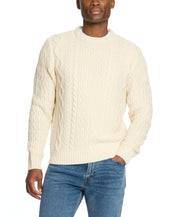 Zig Zag Cable Knit Crew In Ecru | Sweaters | Weatherproof Vintage