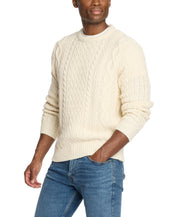 Zig Zag Cable Knit Crew In Ecru | Sweaters | Weatherproof Vintage