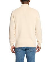 Waffle Texture Quarter Zip Sweater in Ecru