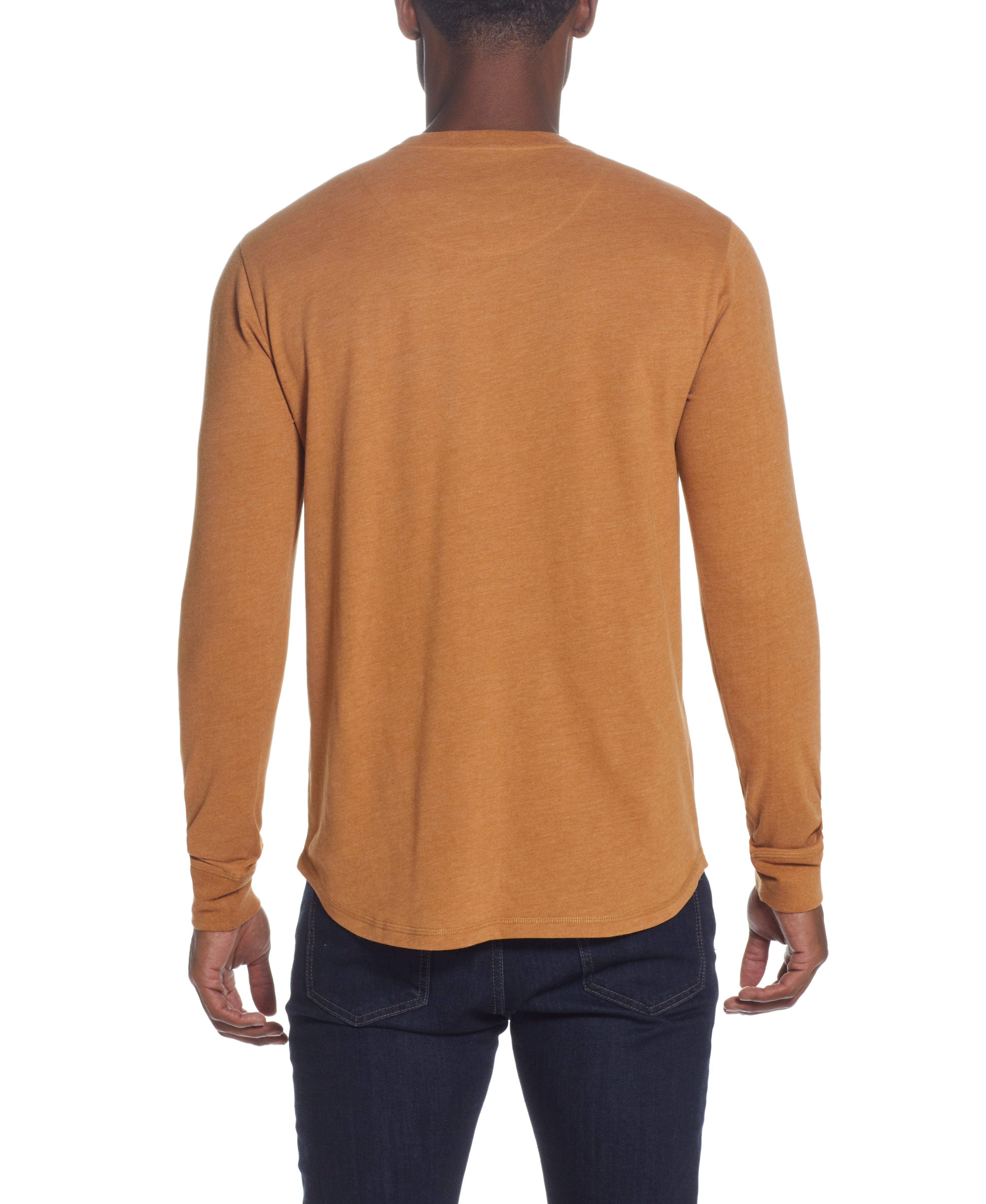 Long Sleeve Brushed Jersey Crew In Cathay Spice | Crafted Knits | Weatherproof Vintage