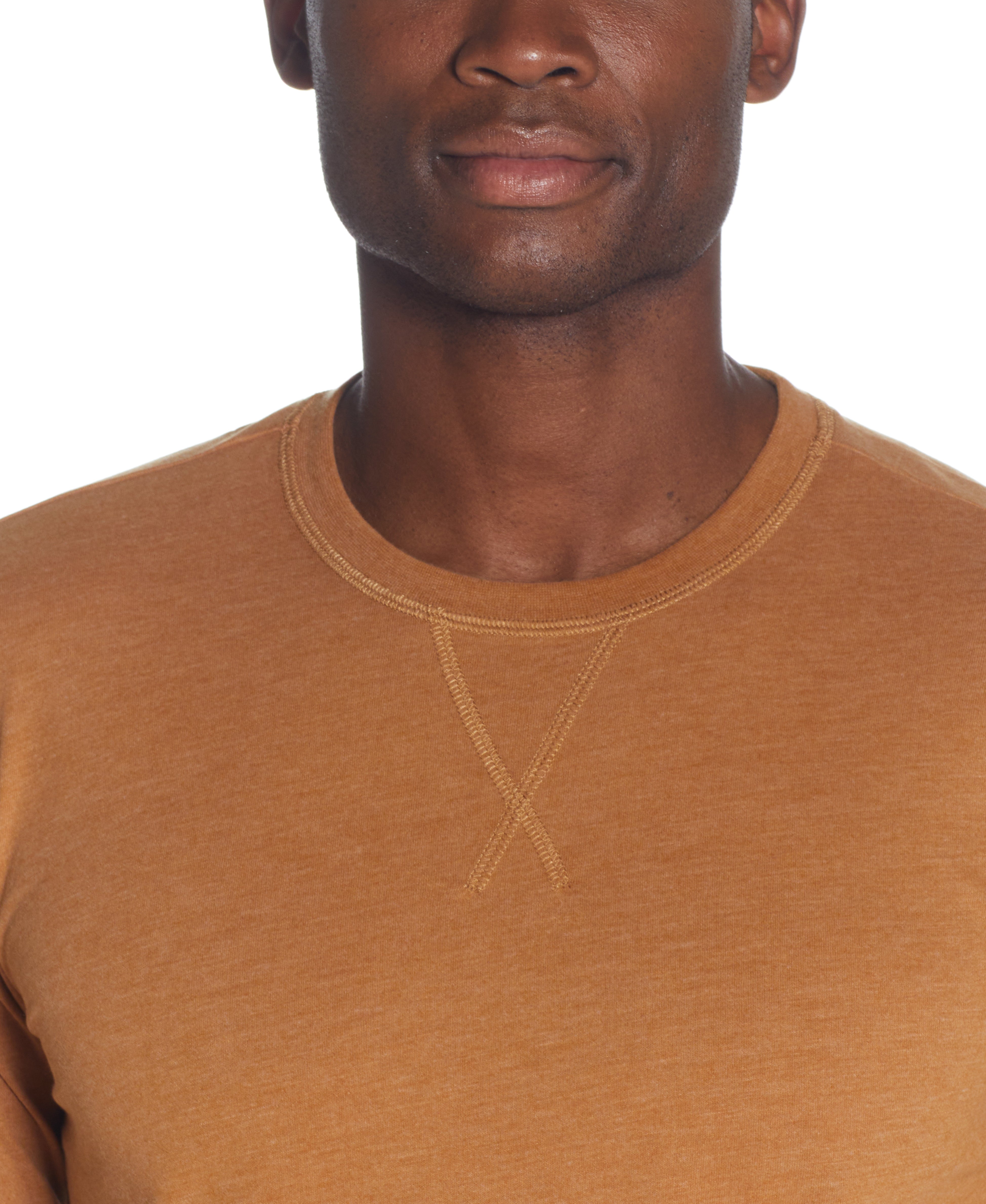 Long Sleeve Brushed Jersey Crew In Cathay Spice | Crafted Knits | Weatherproof Vintage