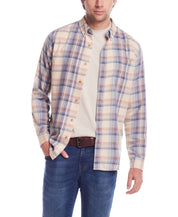 Long Sleeve Burnout Flannel In Wood Ash