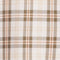 Beige and brown plaid fabric texture with a classic checkered pattern.