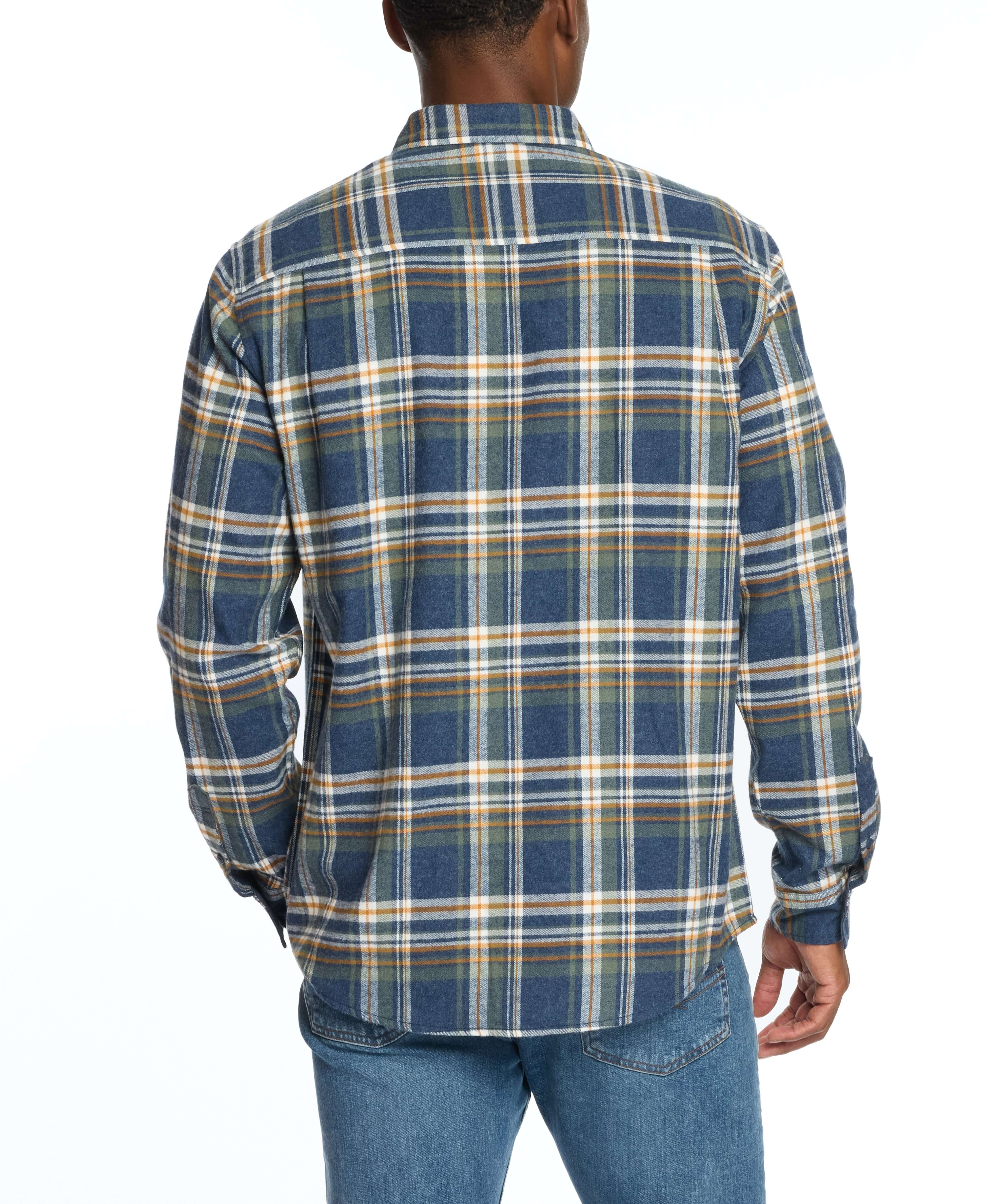 Long Sleeve Brushed Flannel In Parisian Night
