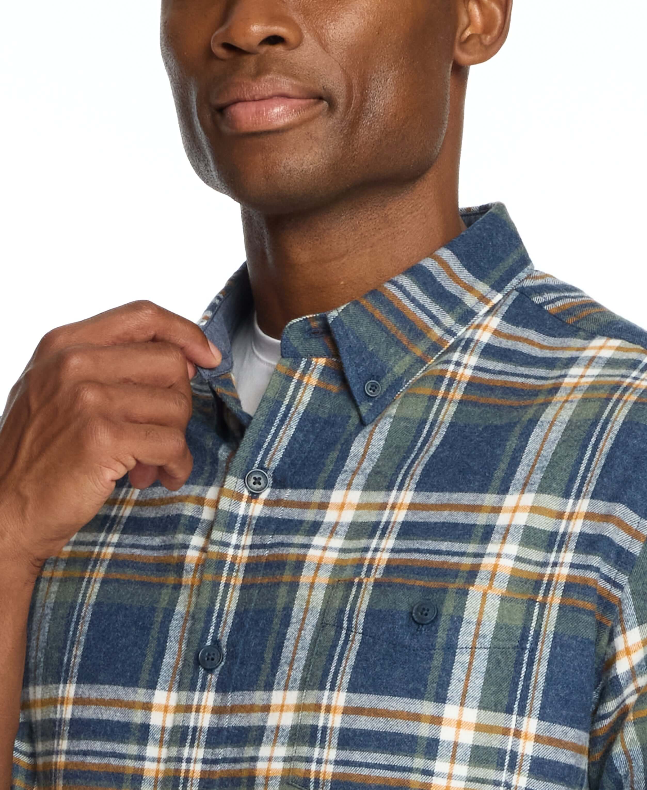Long Sleeve Brushed Flannel In Parisian Night