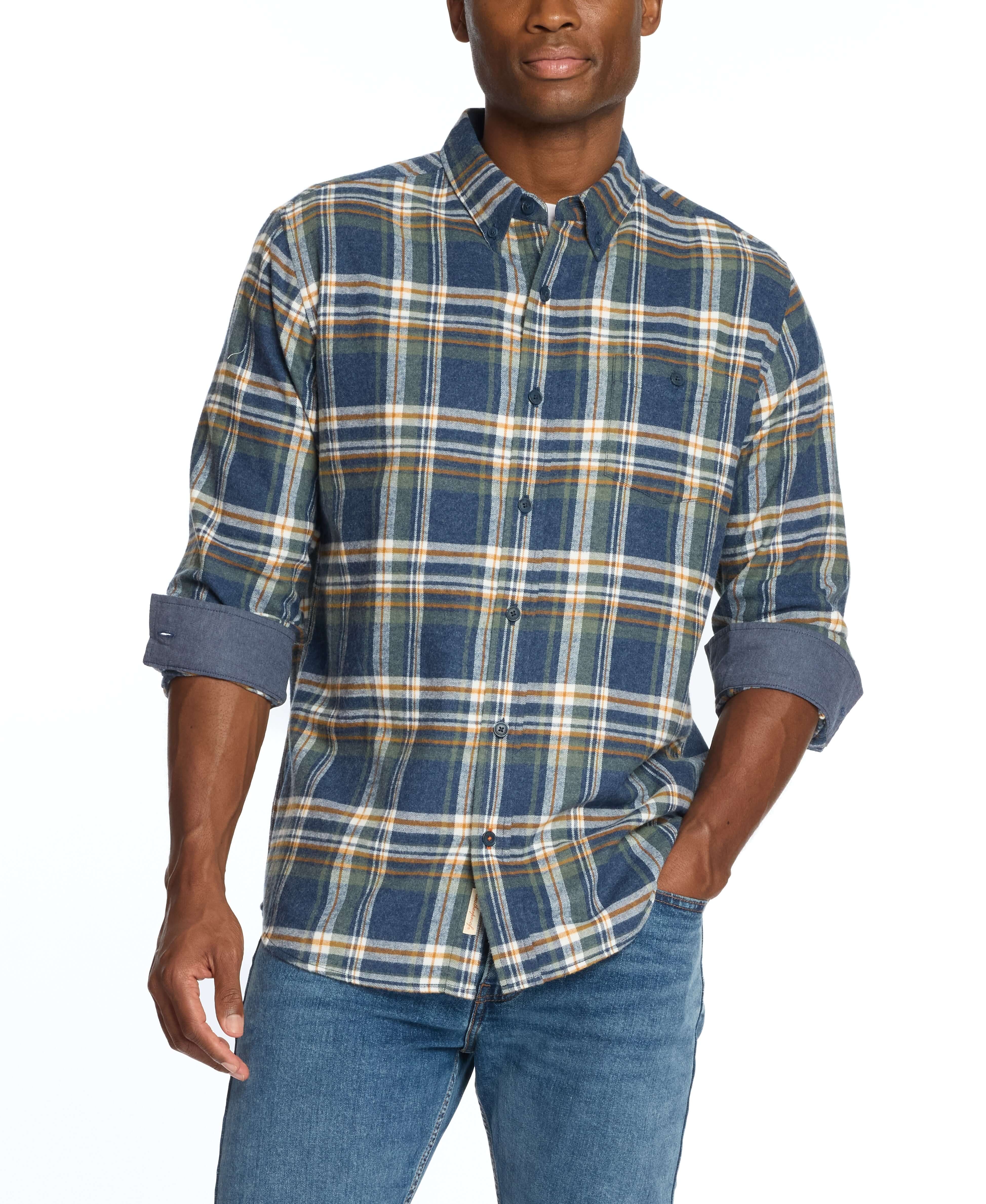 Long Sleeve Brushed Flannel In Parisian Night