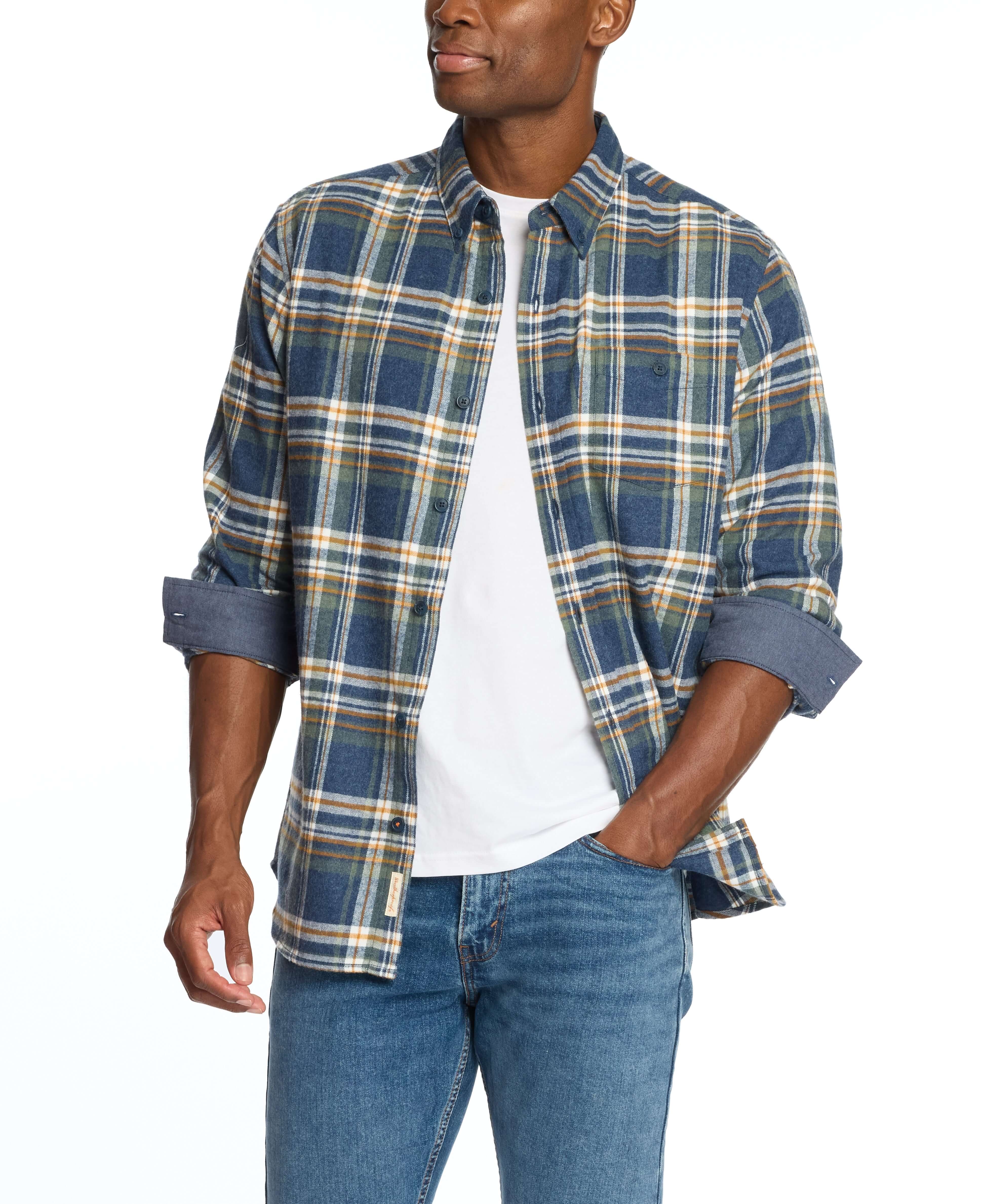 Long Sleeve Brushed Flannel In Parisian Night