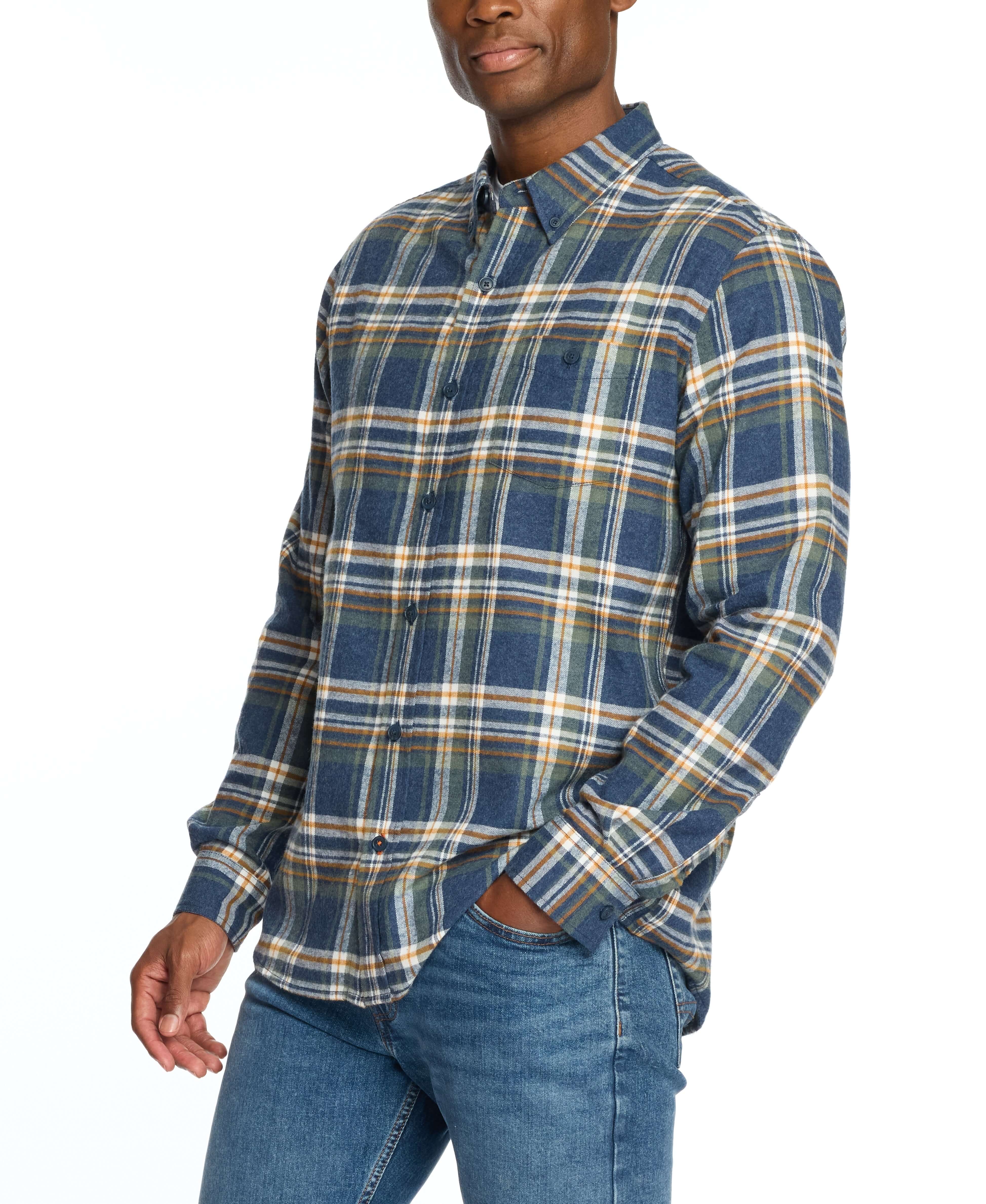 Long Sleeve Brushed Flannel In Parisian Night