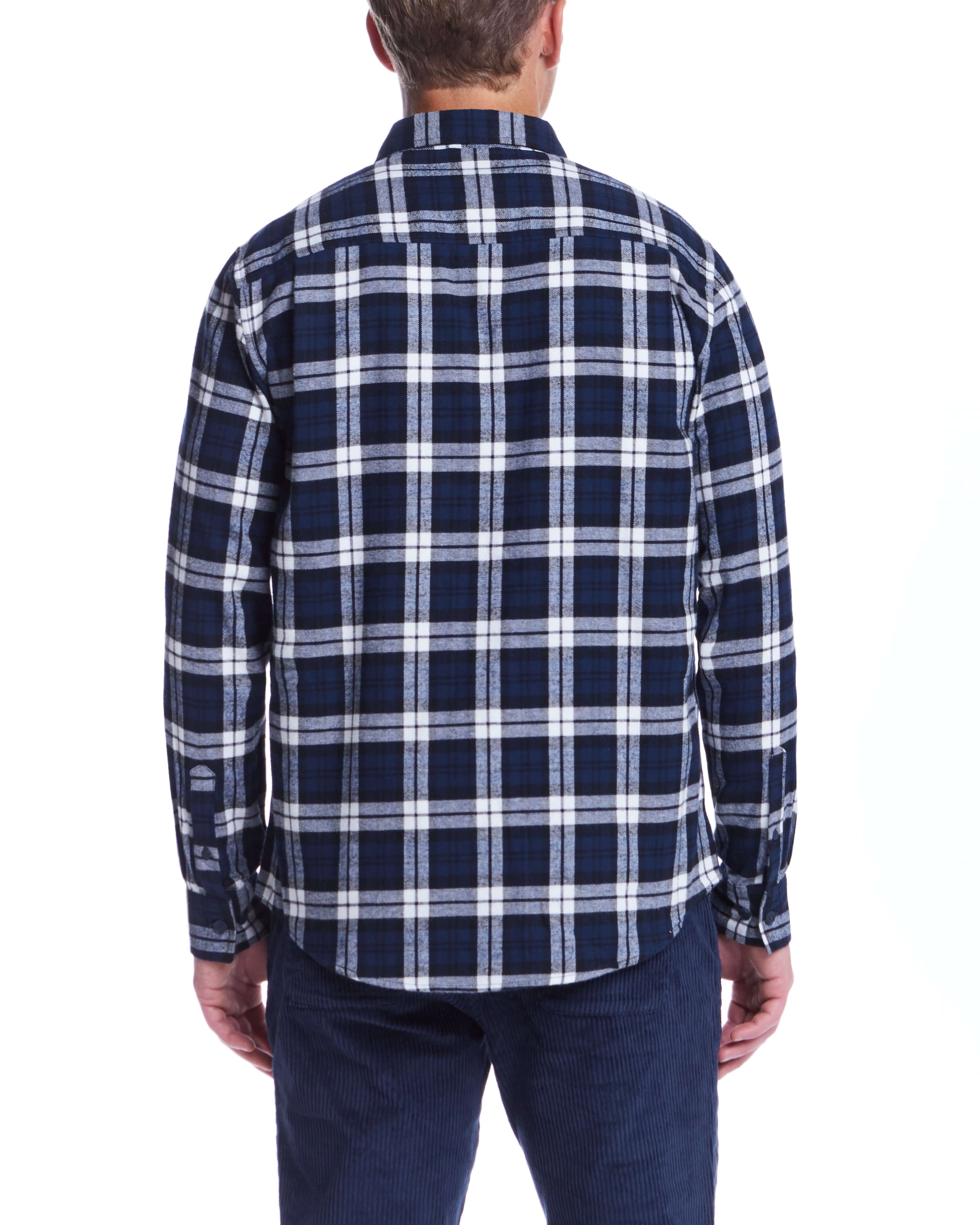 Long Sleeve Brushed Flannel In Blue Print