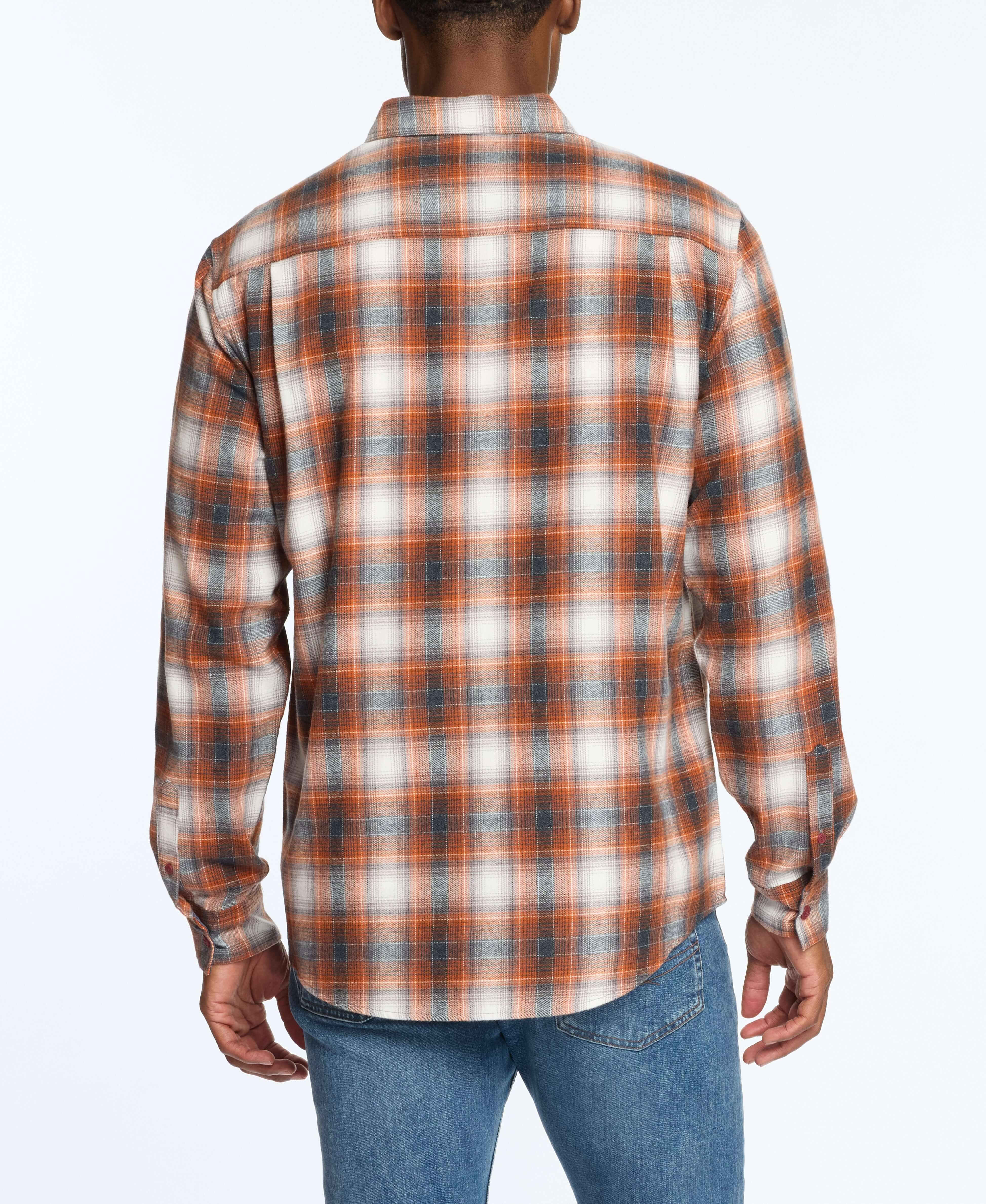 Long Sleeve Brushed Flannel In Gold Flame