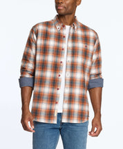 Long Sleeve Brushed Flannel In Gold Flame