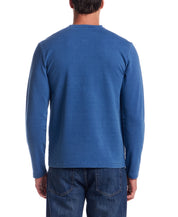 Long Sleeve Indigo Henley in Indigo