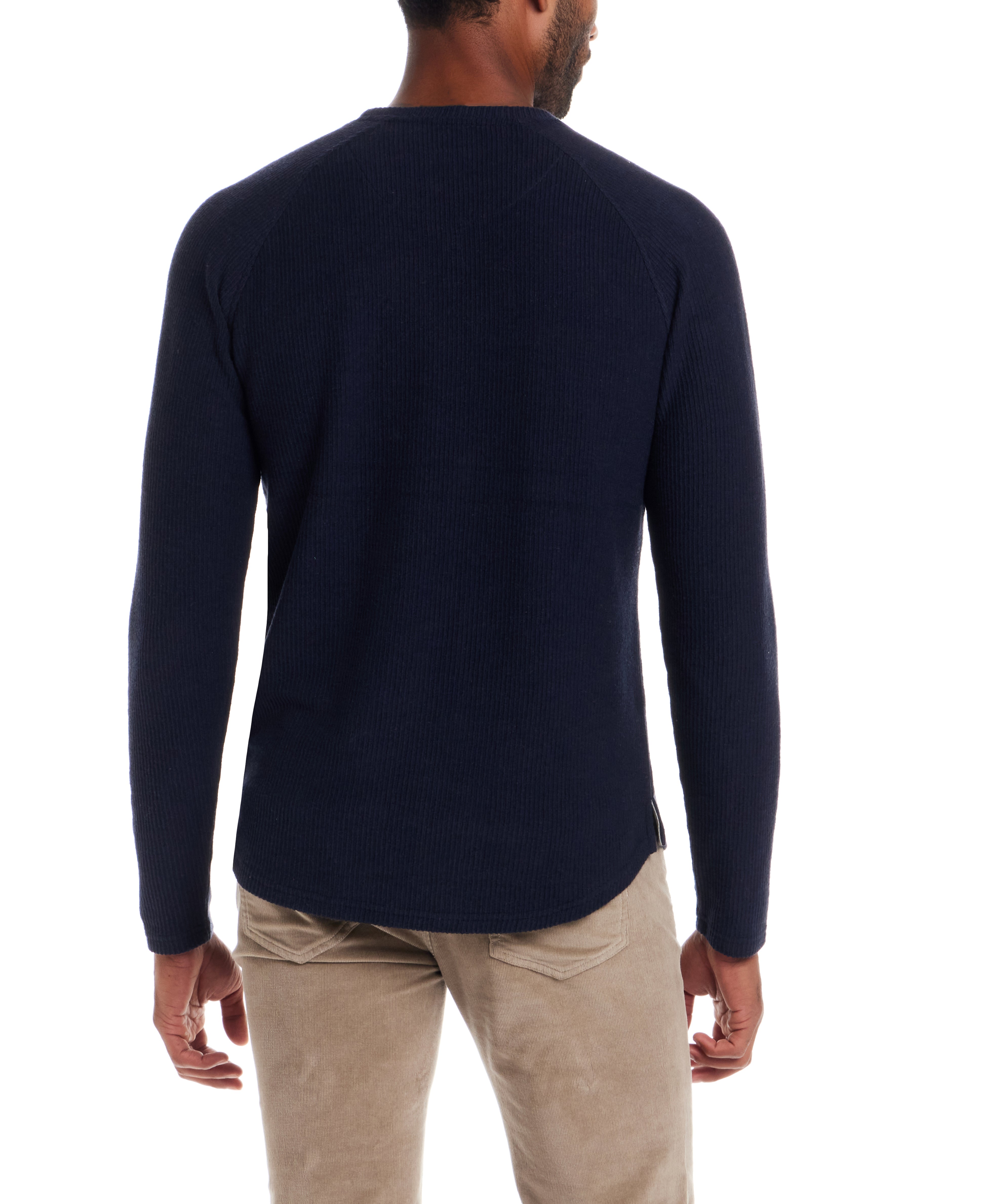 Long Sleeve Raglan Crew Neck in Navy