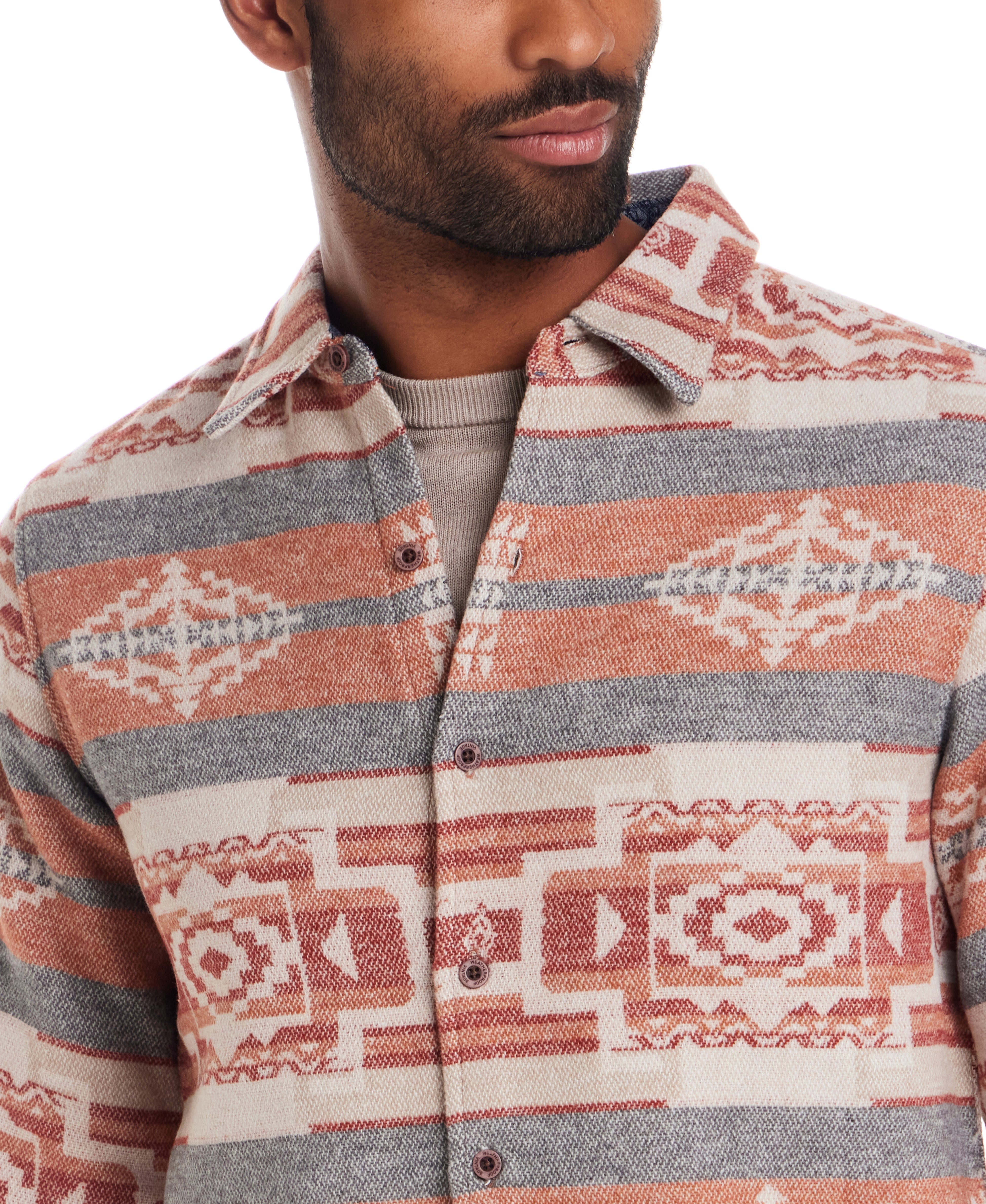Southwest Unlined Shirt Jacket in Rust