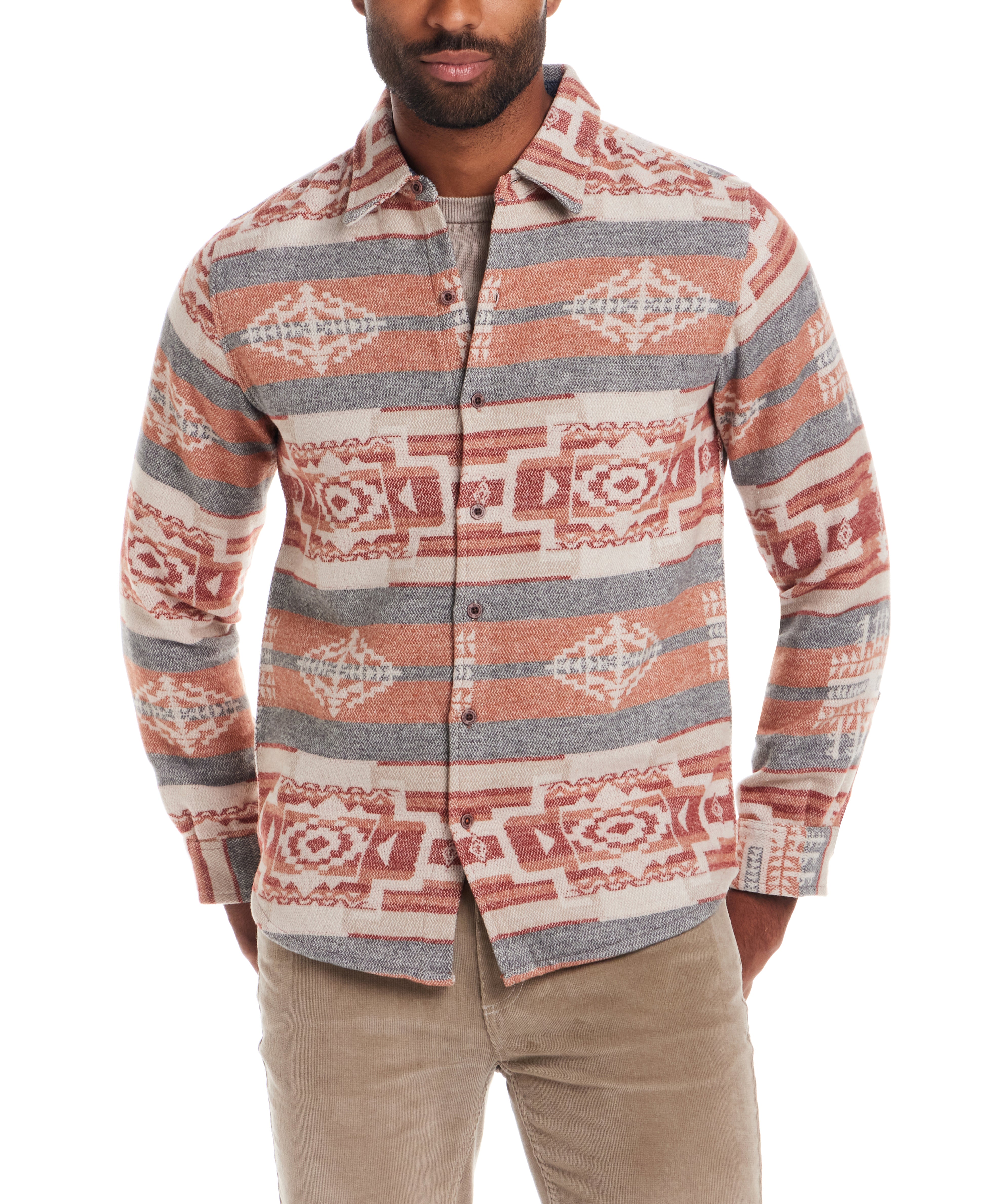 Southwest Unlined Shirt Jacket in Rust