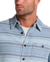 Horizontal Twill Stripe Shirt in Blue
