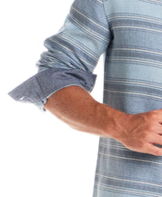 Horizontal Twill Stripe Shirt in Blue