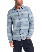 Horizontal Twill Stripe Shirt in Blue