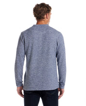 Long Sleeve Mixy Henley in Navy
