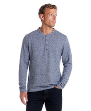 Long Sleeve Mixy Henley in Navy