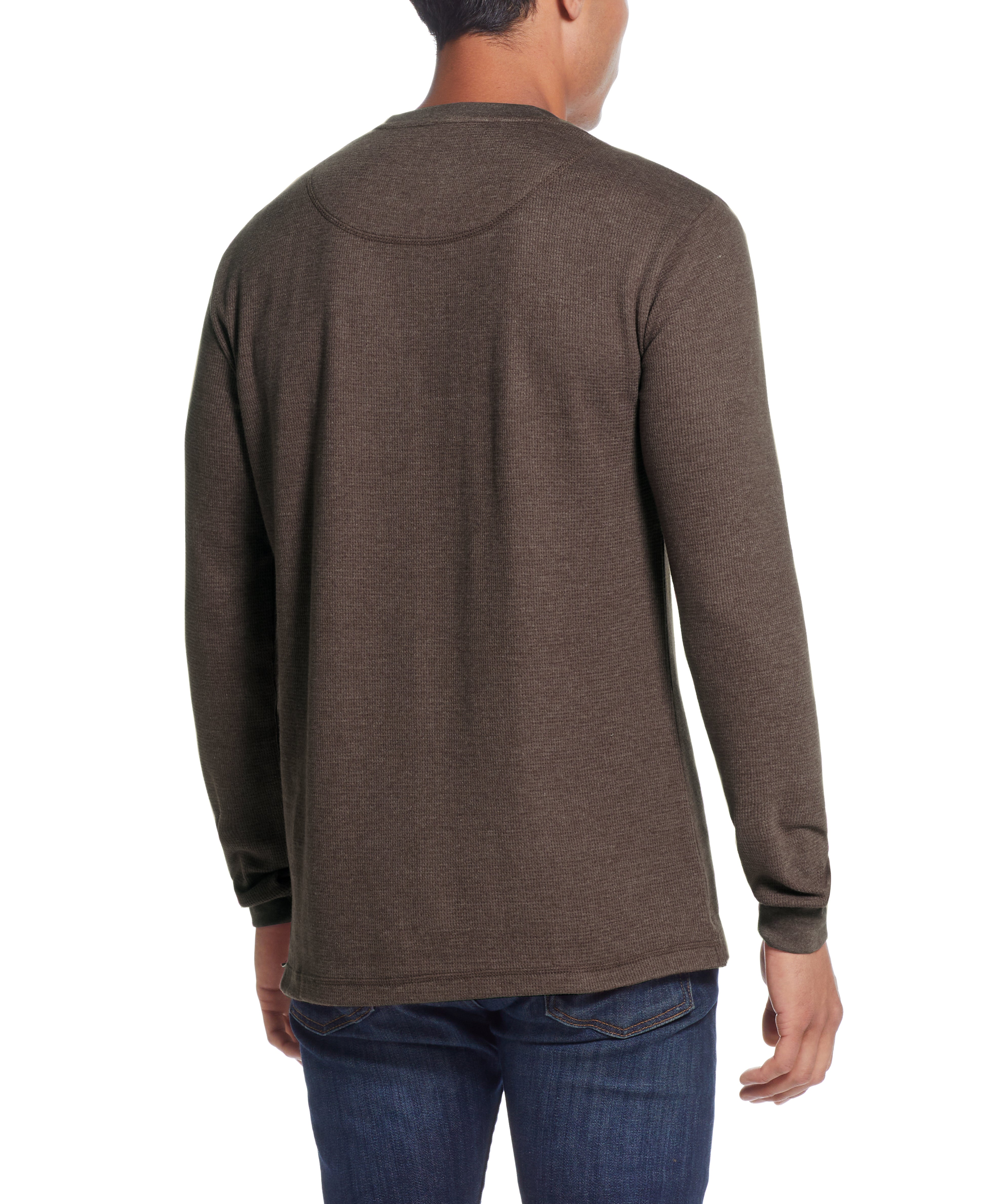 Long Sleeve Waffle Crew in Chocolate Torte