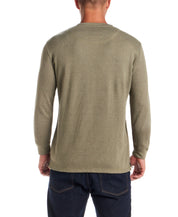 Long Sleeve Waffle Crew in Tea Leaf