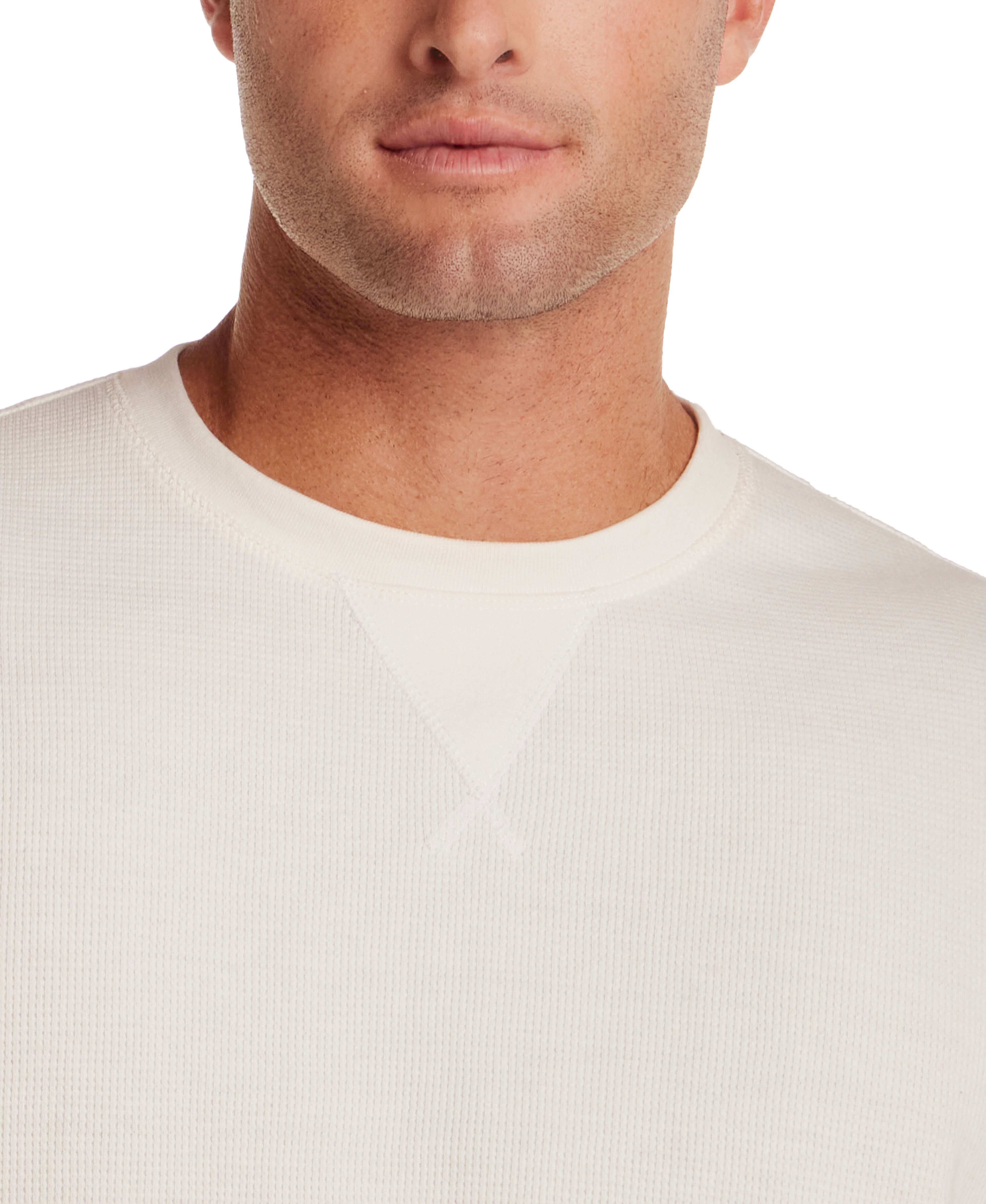 Long Sleeve Waffle Crew in White | Weatherproof® Vintage