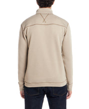 Mock Neck Sweater Fleece Pullover in Abbey Stone