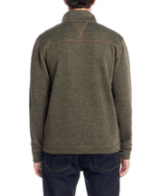 Mock Neck Sweater Fleece Pullover in Kambaba Olive