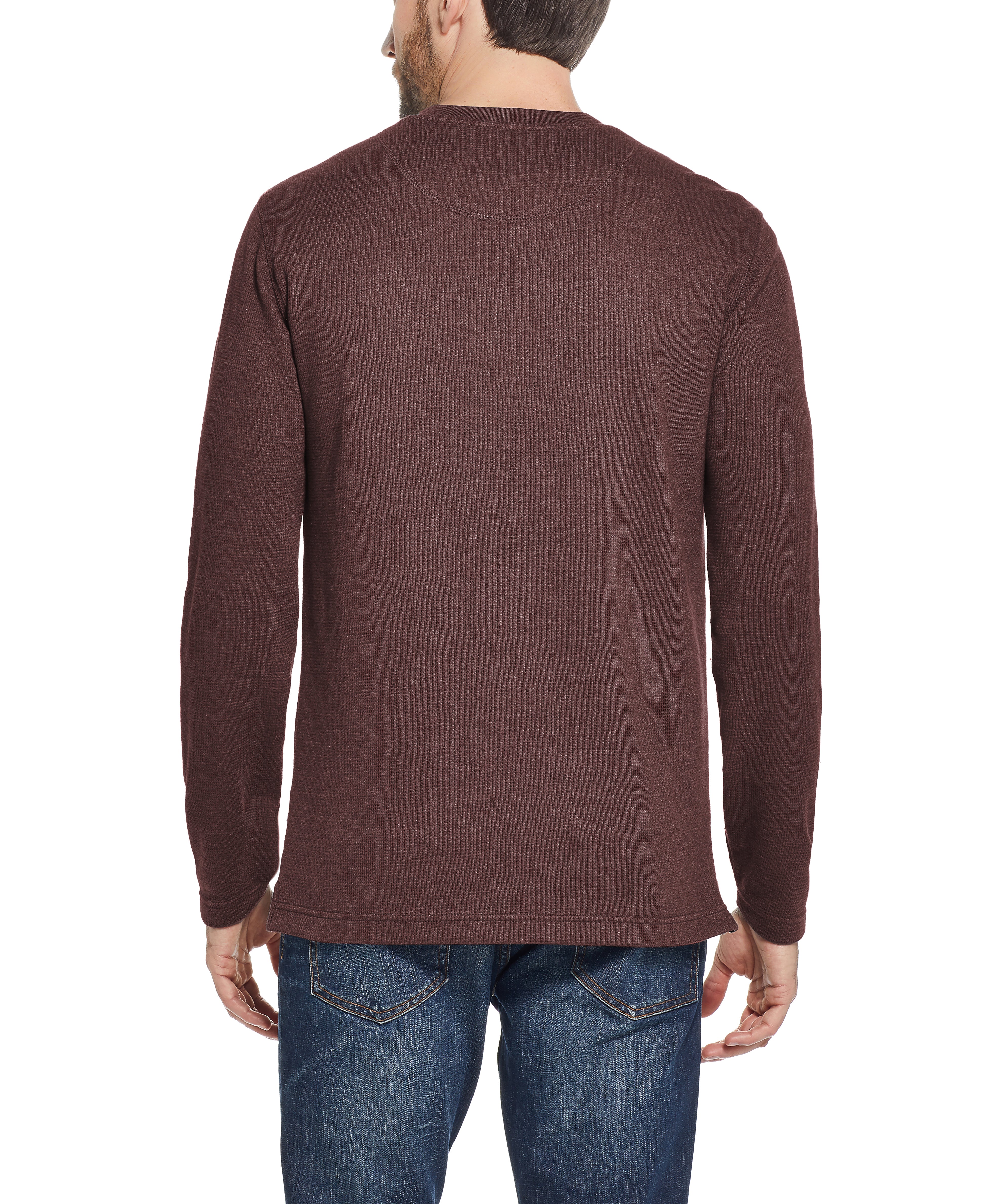 Long Sleeve Waffle Henley in Port Royal