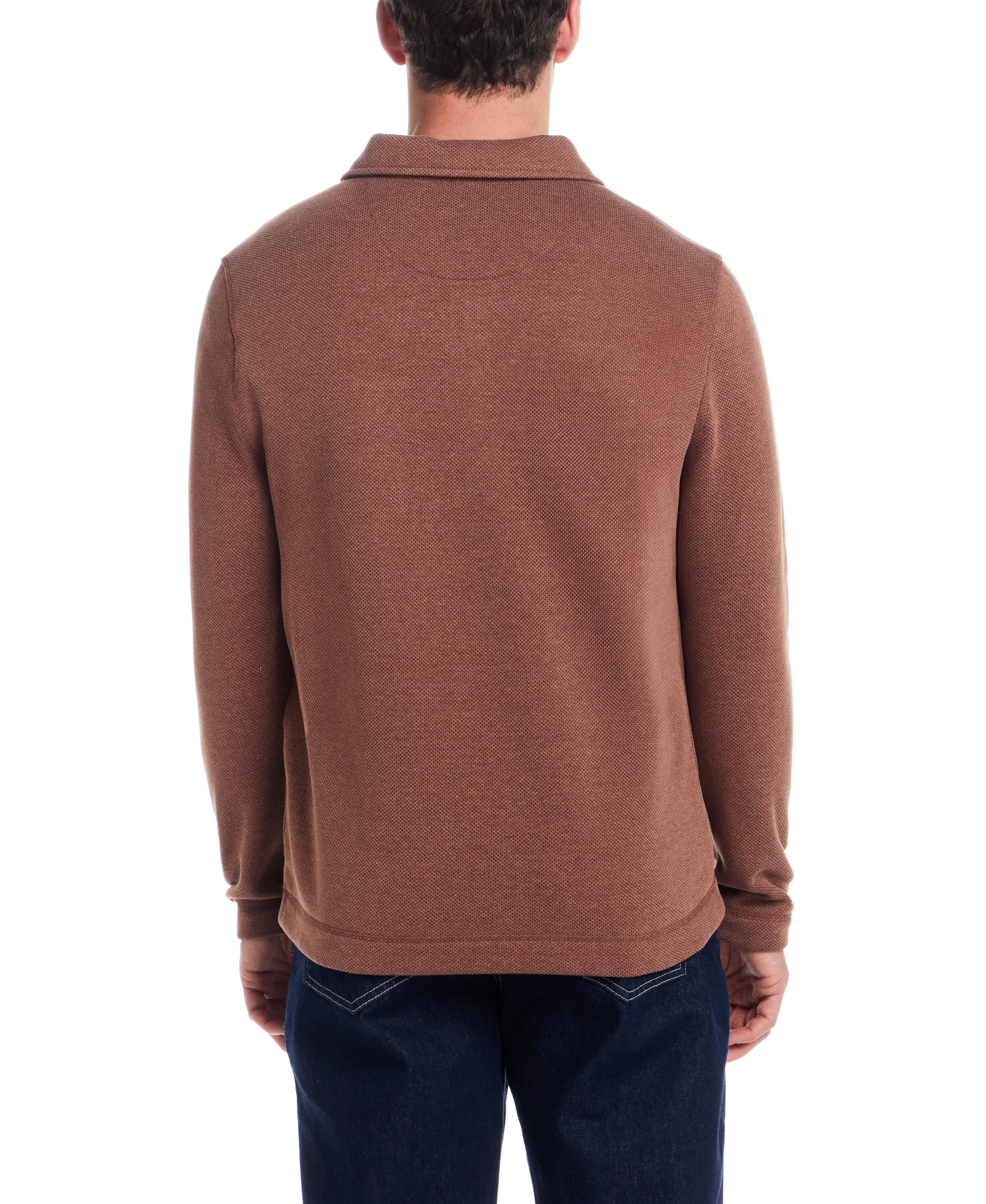 Pebble Fleece Quarter Zip in Cappuccino