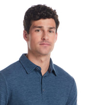 Short Sleeve Stretch Waffle Polo in Insignia Blue