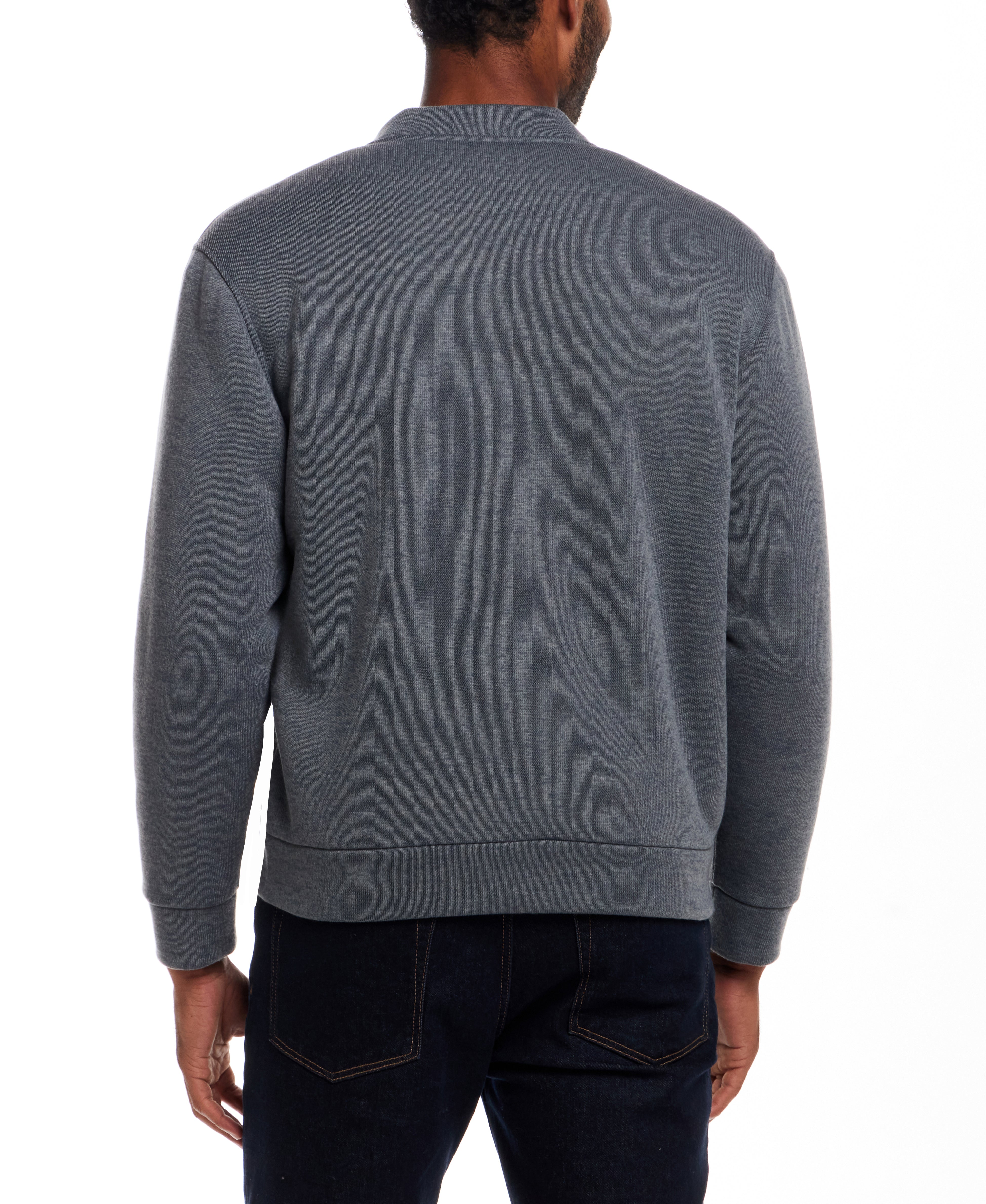 Sherpa Lined Bomber Jacket in Storm Blue