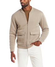 Sherpa Lined Bomber Jacket in Abbey Stone