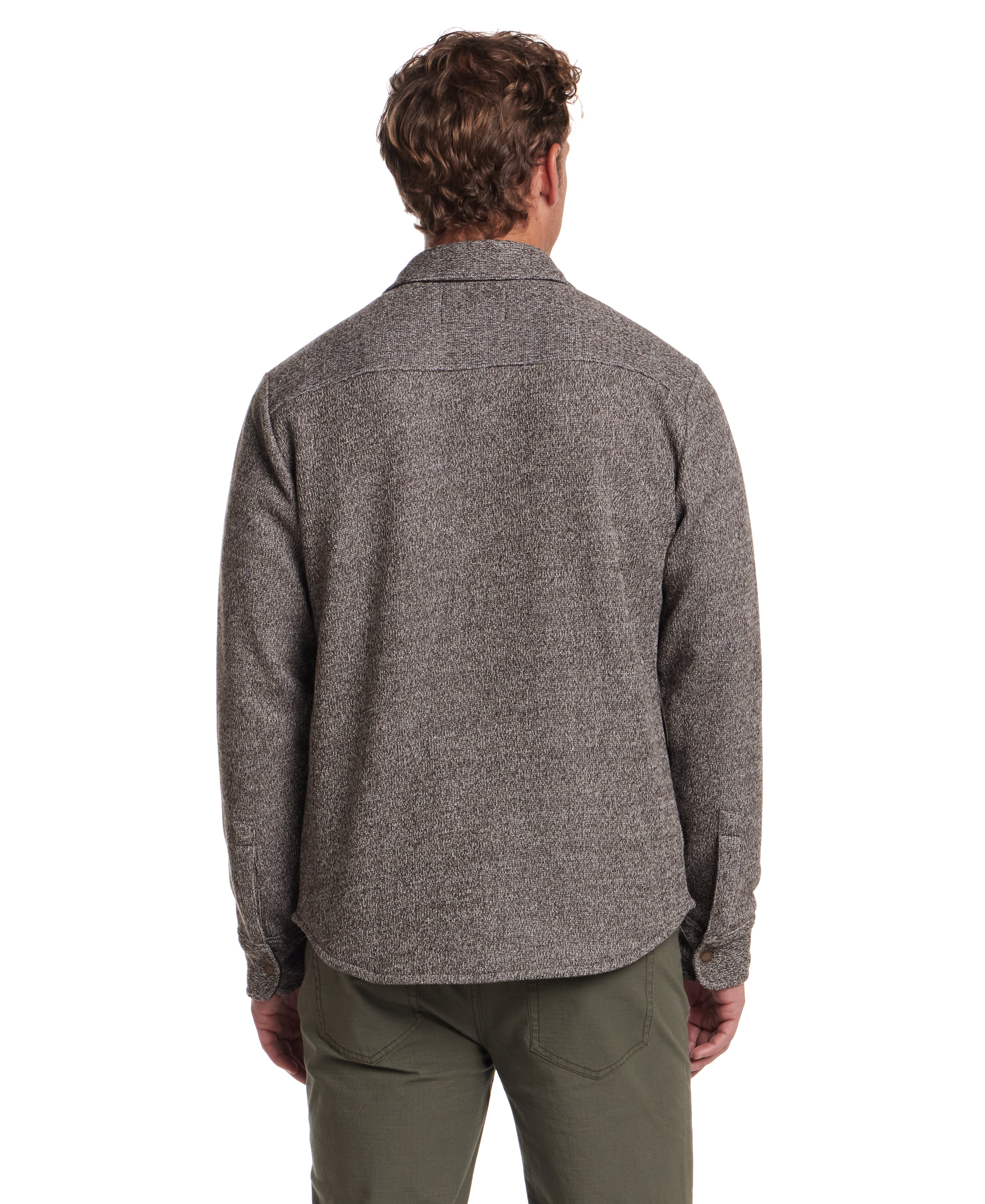 Knit Shirt Jacket in Chocolate Torte
