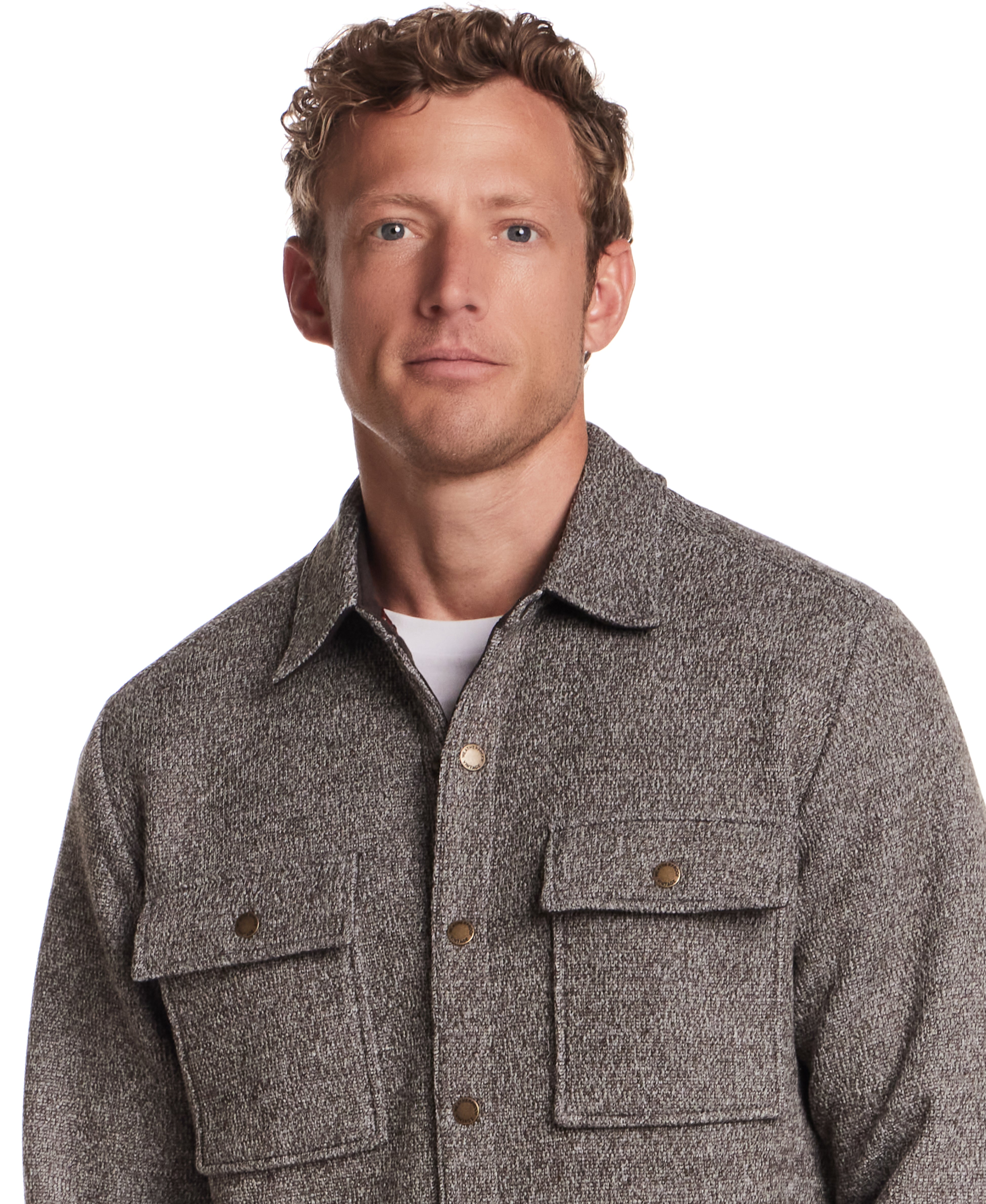 Knit Shirt Jacket in Chocolate Torte
